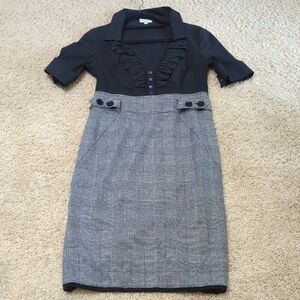 KAREN MILLEN WOOL PENCIL SHIRT DRESS 8
